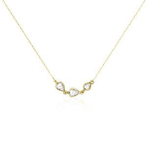 Rock & Divine River of Pears Diamond Necklace in 18K Rose Gold F VS2 0.19 CTW